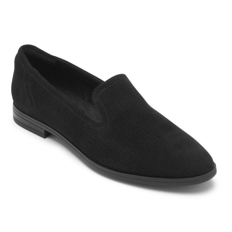 Rockport Perpetua Perforated Women Loafers Black Singapore | WD0-96829