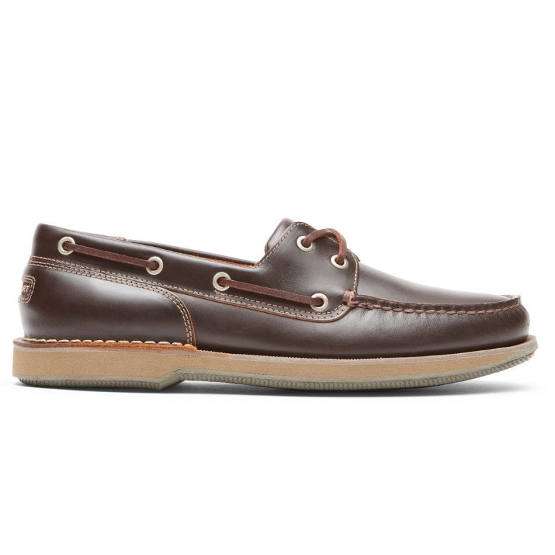 Rockport Perth Men Boat Shoes Dark Brown Singapore | CF0-41484