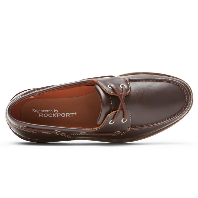 Rockport Perth Men Boat Shoes Dark Brown Singapore | CF0-41484