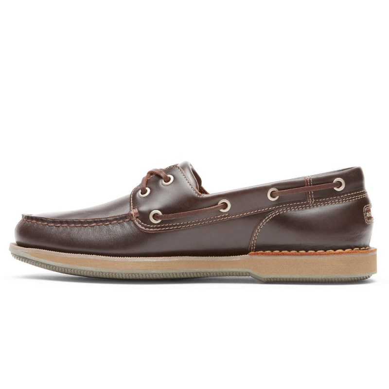 Rockport Perth Men Boat Shoes Dark Brown Singapore | CF0-41484