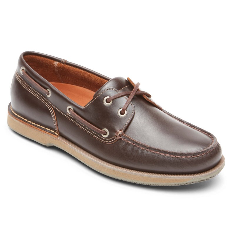 Rockport Perth Men Boat Shoes Dark Brown Singapore | CF0-41484