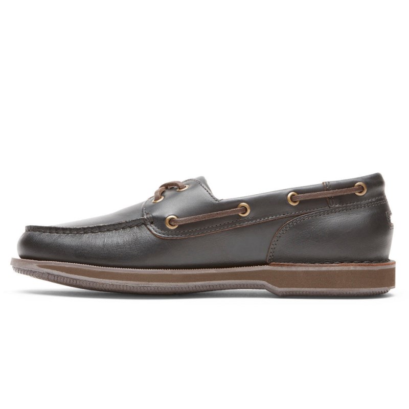 Rockport Perth Men Boat Shoes Dark Brown Singapore | KW3-90619