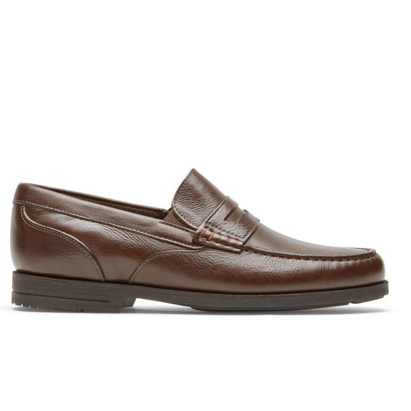 Rockport Preston Penny Men Loafers Dark Brown Singapore | QQ1-34413