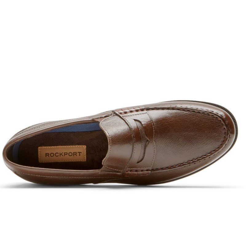 Rockport Preston Penny Men Loafers Dark Brown Singapore | QQ1-34413