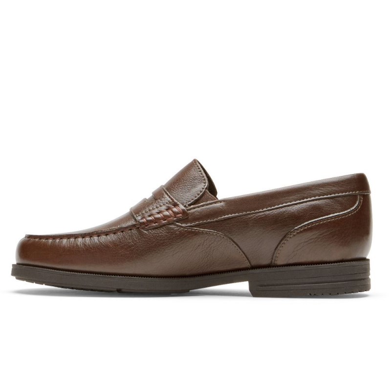 Rockport Preston Penny Men Loafers Dark Brown Singapore | QQ1-34413