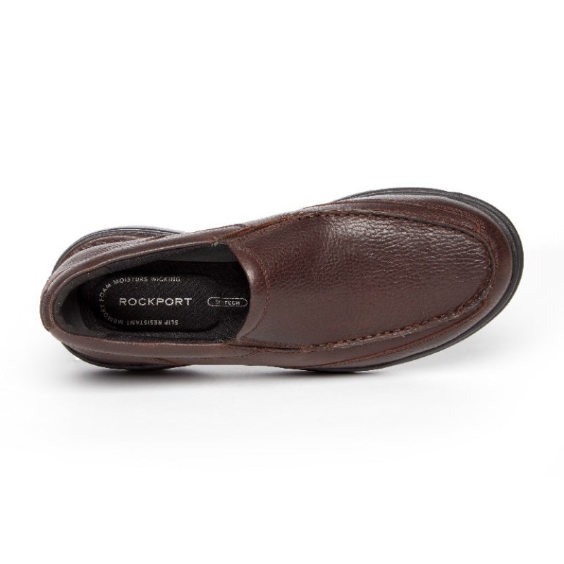 Rockport ProWalker Eureka Plus Slip-On Men Loafers Dark Brown Singapore | QI5-46134