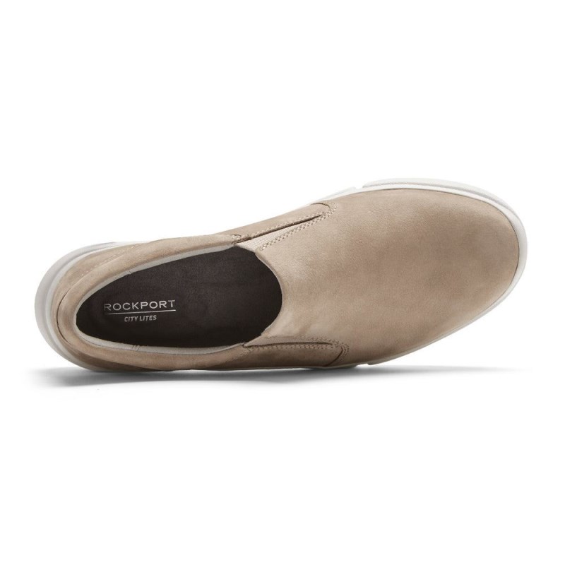 Rockport R-Evolution Washable Slip-On Women Sneakers Beige Singapore | PU4-50535