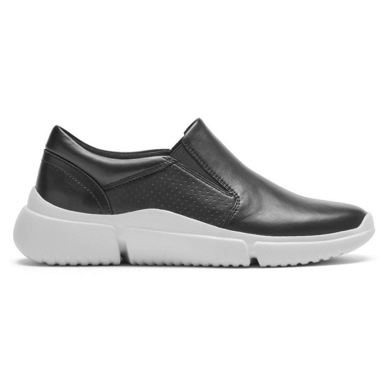 Rockport R-Evolution Washable Slip-On Women Sneakers Black/White Singapore | MT2-55305