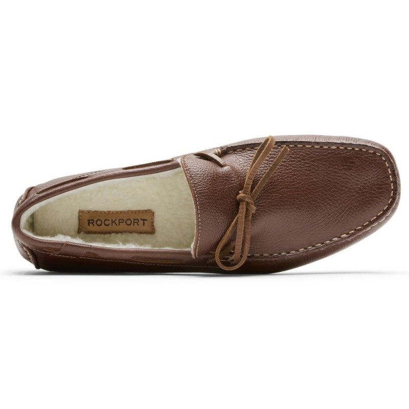 Rockport Rhyder Tie Slipper Men Loafers Dark Brown Singapore | CH0-72067