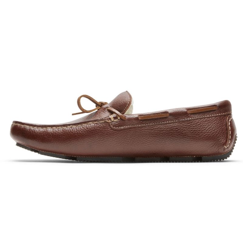 Rockport Rhyder Tie Slipper Men Loafers Dark Brown Singapore | CH0-72067