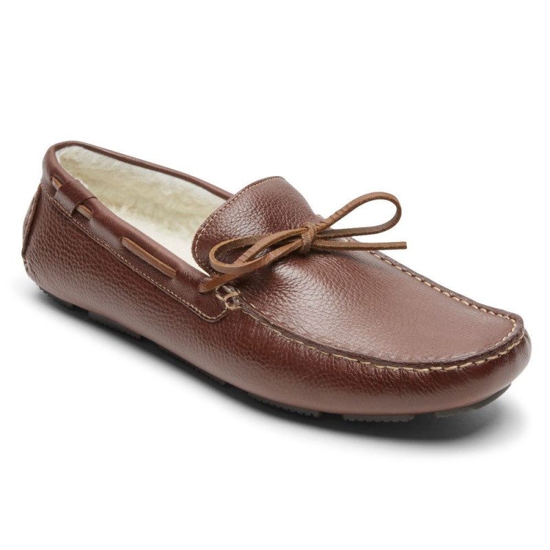 Rockport Rhyder Tie Slipper Men Loafers Dark Brown Singapore | CH0-72067