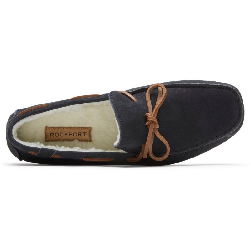 Rockport Rhyder Tie Slipper Men Loafers Navy Singapore | NA7-07210