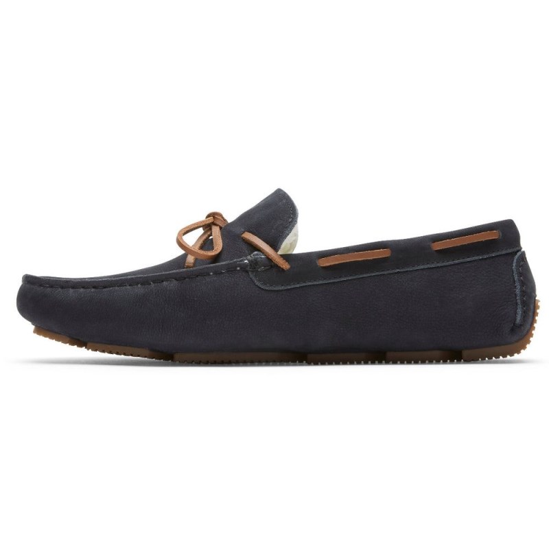 Rockport Rhyder Tie Slipper Men Loafers Navy Singapore | NA7-07210