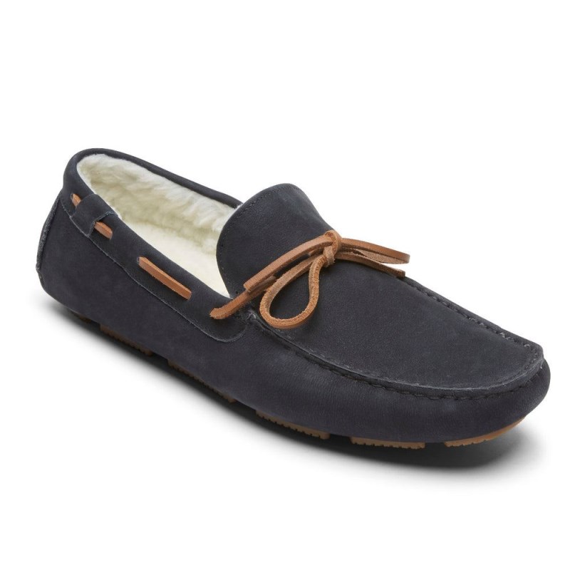 Rockport Rhyder Tie Slipper Men Loafers Navy Singapore | NA7-07210