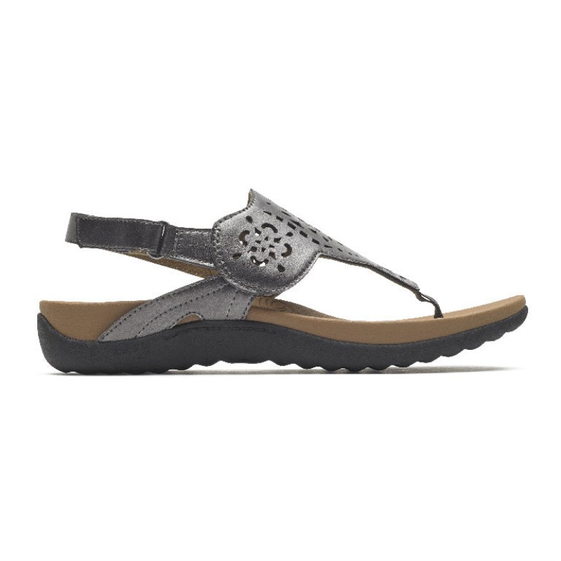 Rockport Ridge Circle Cutout Thong Women Sandals Silver Singapore | PL2-29052