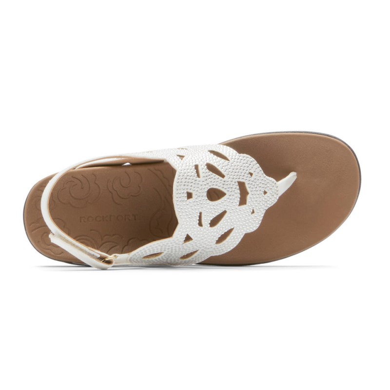 Rockport Ridge Slingback Women Sandals White Singapore | UZ2-41704