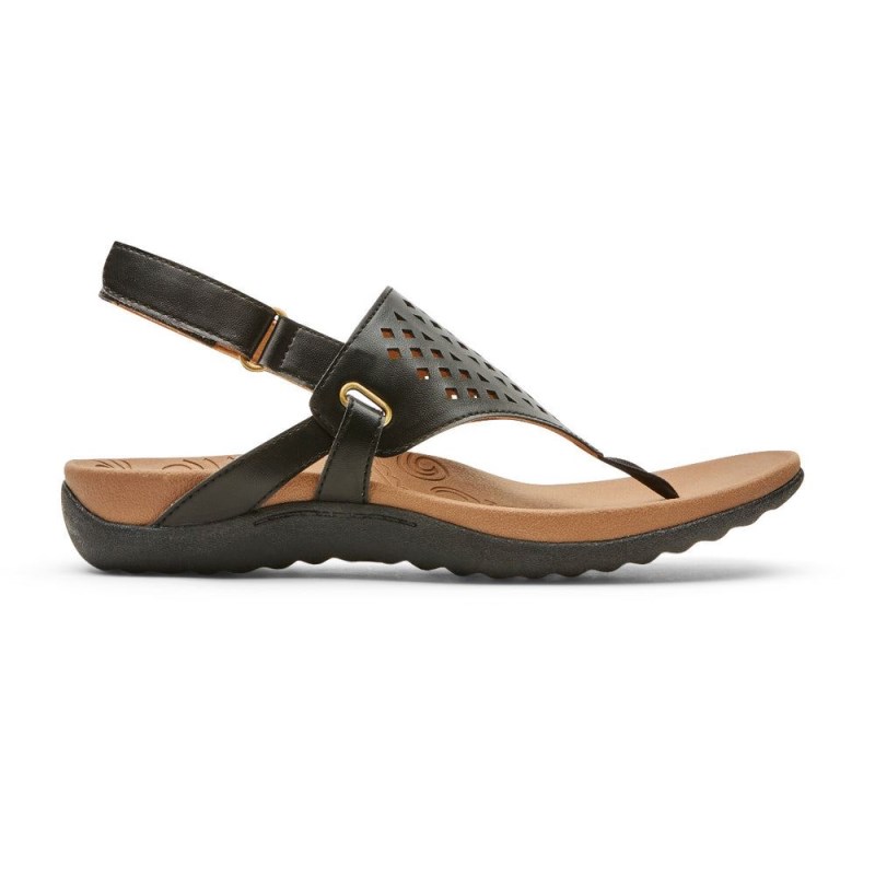 Rockport Ridge Thong Women Sandals Black Singapore | MV5-90369