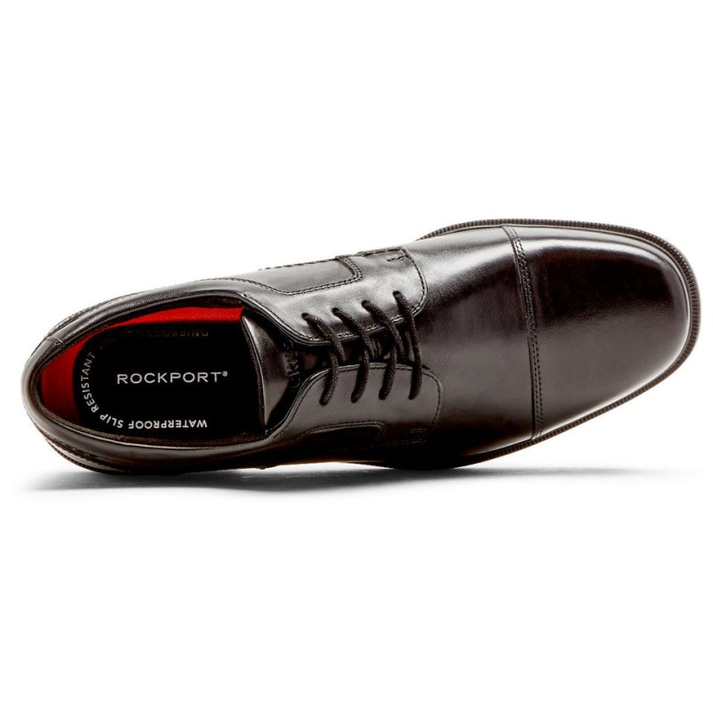 Rockport Robinsyn Waterproof Cap Toe Men Oxford Shoes Black Singapore | UZ1-53135