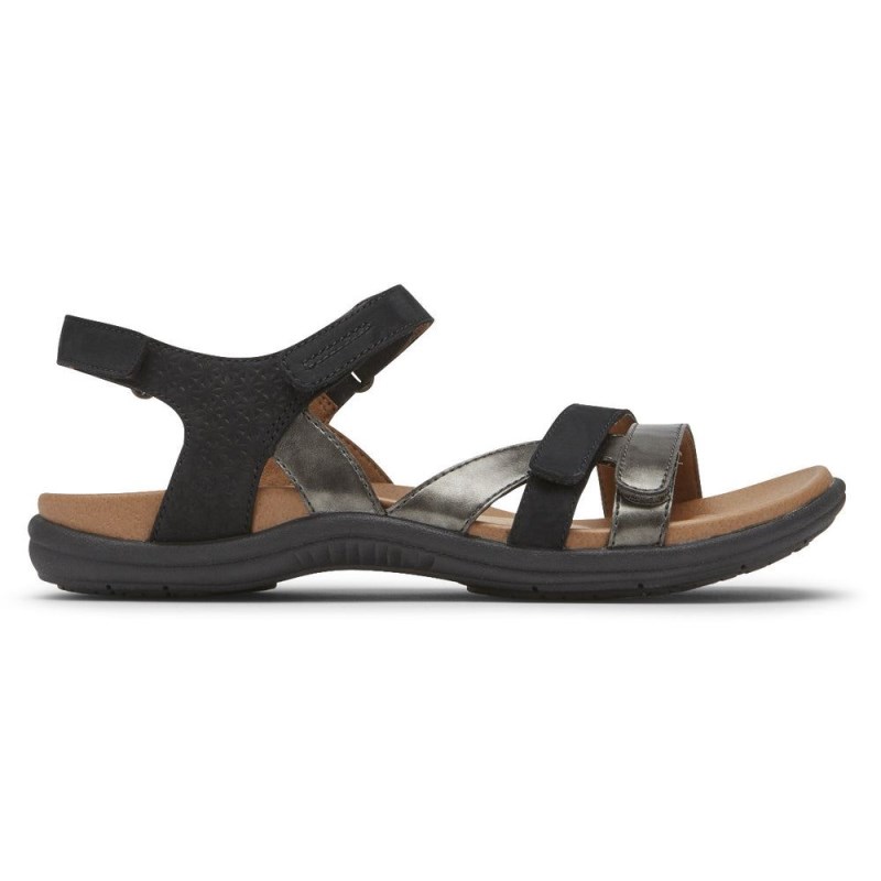 Rockport Rubey 3-Strap Women Sandals Black Singapore | PL6-64876