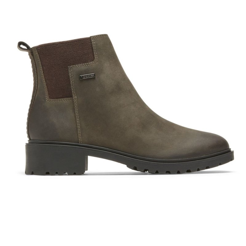 Rockport Ryleigh Waterproof Women Chelsea Boots Dark Grey Brown Singapore | HQ1-81188