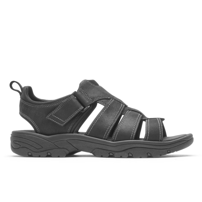 Rockport SpringBoro Rocklake Men Fisherman Sandals Black Singapore | PM6-58495