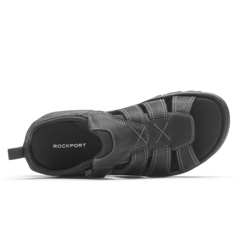 Rockport SpringBoro Rocklake Men Fisherman Sandals Black Singapore | PM6-58495