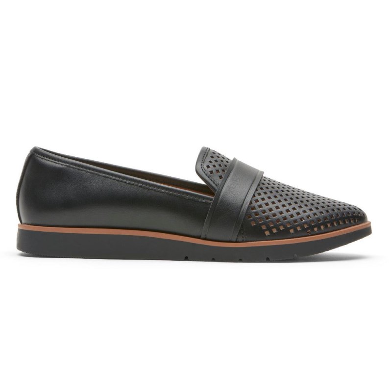 Rockport Stacie Perforated Women Loafers Black Singapore | OG7-82888