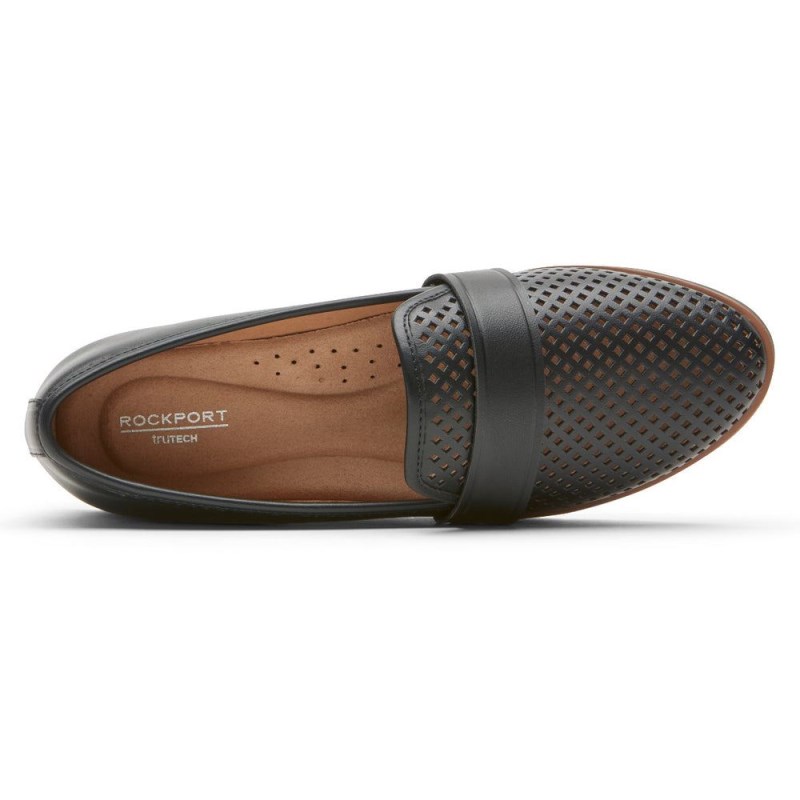 Rockport Stacie Perforated Women Loafers Black Singapore | OG7-82888