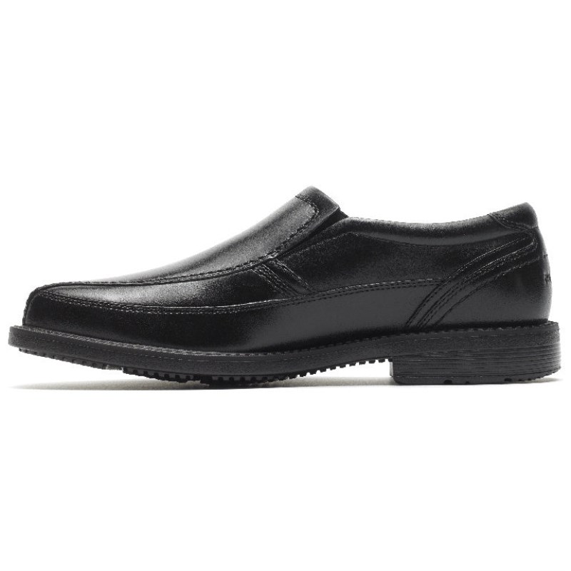 Rockport Style Leader 2 Bike Toe Slip-On Men Dress Shoes Black Singapore | KO3-25892