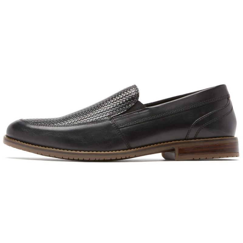 Rockport Style Purpose 3 Woven Men Loafers Black Singapore | AA8-18201