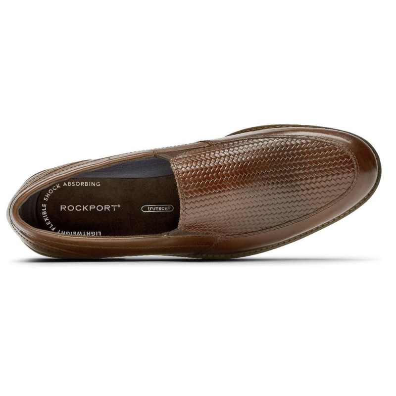 Rockport Style Purpose 3 Woven Men Loafers Brown Singapore | AI3-64266