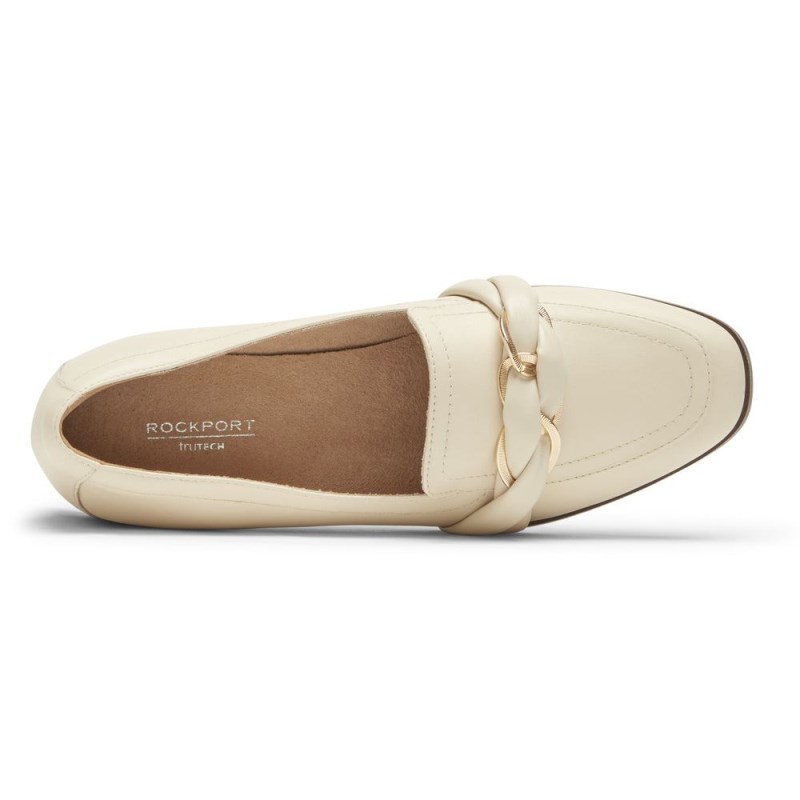 Rockport Susana Woven Chain Women Loafers Cream Singapore | II0-18301