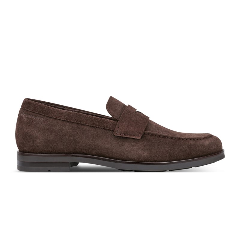 Rockport Sutton Dress Slip-on Penny Men Loafers Dark Brown Singapore | RA1-06300