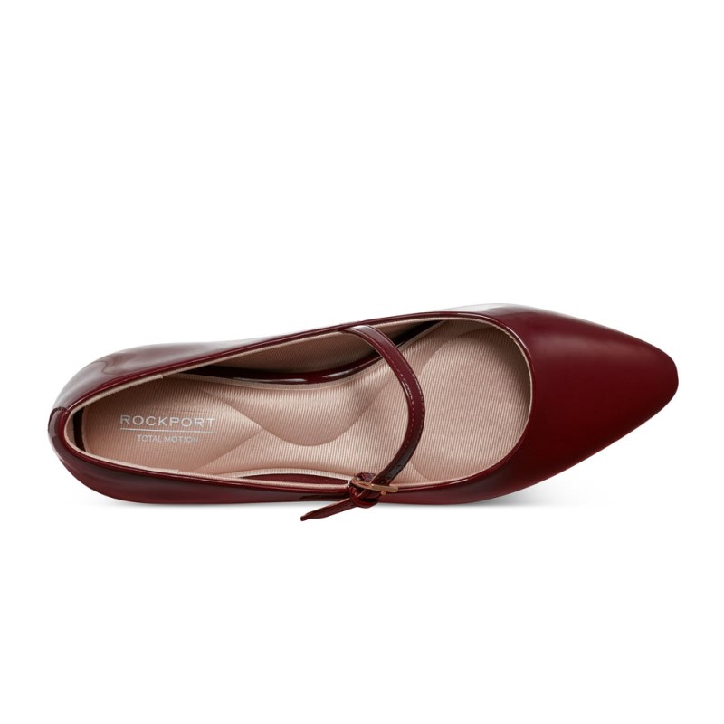 Rockport Taren Total Motion Pointy Toe Dress Women Ballet Flats Dark Red Singapore | YU1-40824