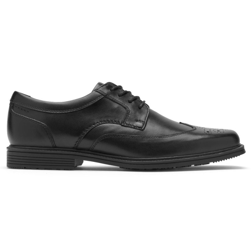 Rockport Taylor Waterproof Black Wingtip Men Dress Shoes Black Singapore | MW5-42614