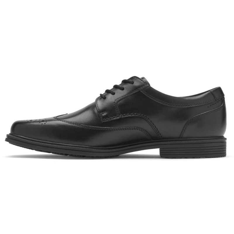 Rockport Taylor Waterproof Black Wingtip Men Dress Shoes Black Singapore | MW5-42614