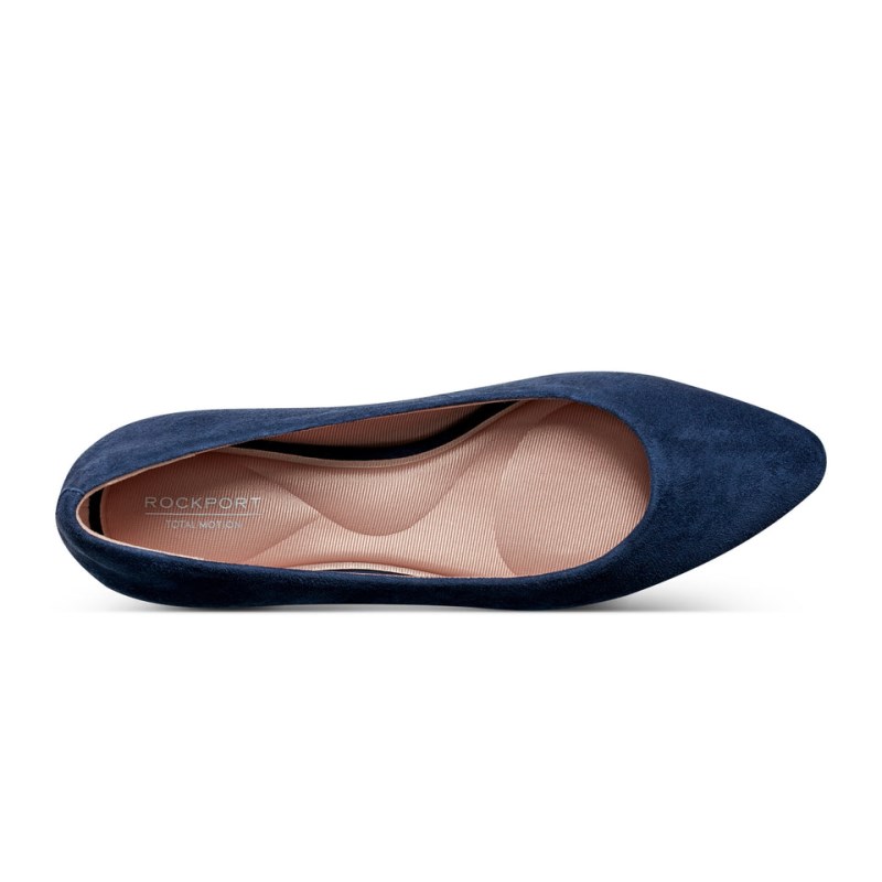 Rockport Tessa Total Motion Pointy Toe Dress Women Ballet Flats Dark Blue Singapore | DG5-90499