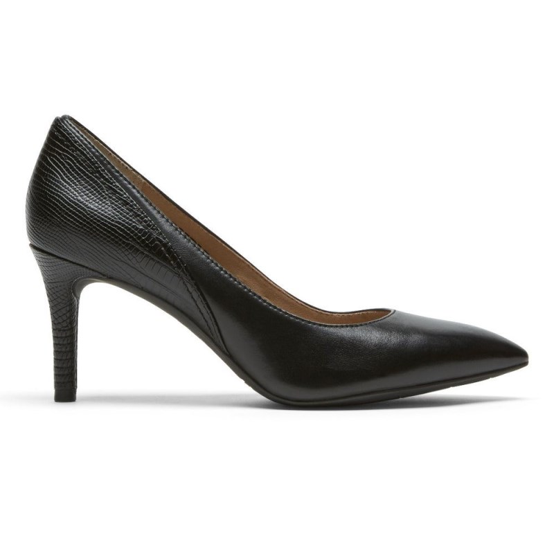 Rockport Total Motion 75mm Pieced Heel Women Pumps Black Singapore | BI5-89668