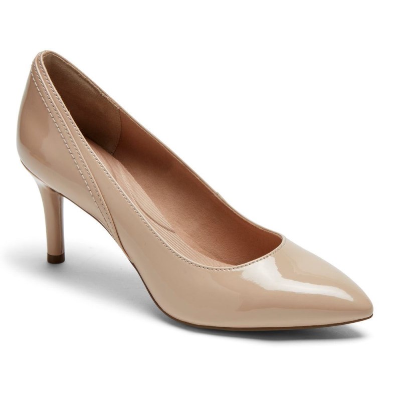 Rockport Total Motion 75mm Pieced Heel Women Pumps Beige Singapore | UN3-80018