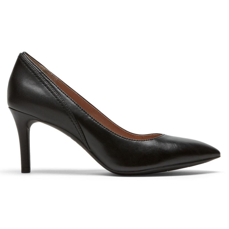 Rockport Total Motion 75mm Pieced Heel Women Pumps Black Singapore | RK2-86538