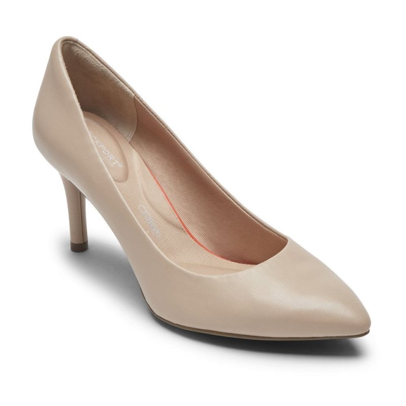 Rockport Total Motion 75mm Pointed Toe Heel Women Pumps Beige Singapore | LN9-09970