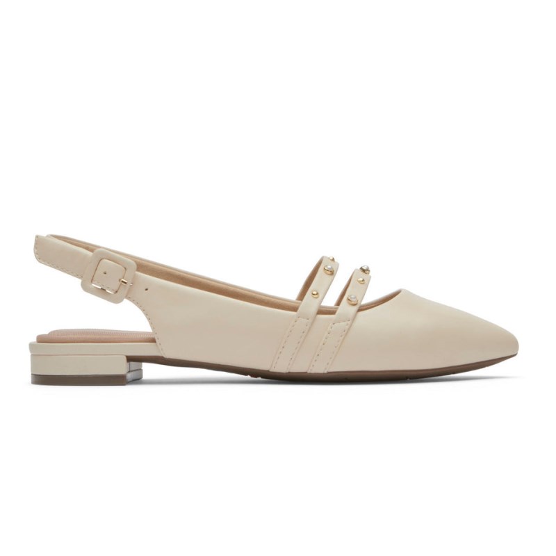 Rockport Total Motion Adelyn Strappy Women Ballet Flats Cream Singapore | WR5-67626