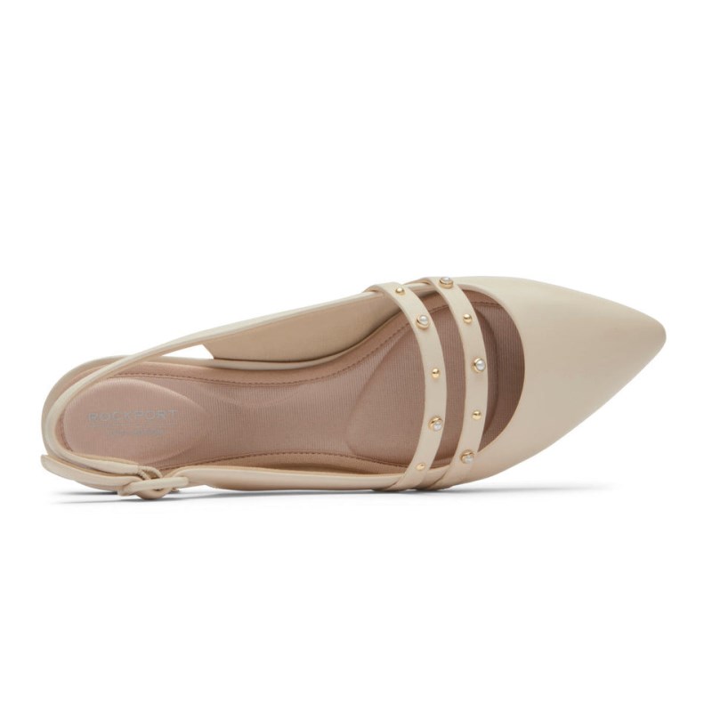 Rockport Total Motion Adelyn Strappy Women Ballet Flats Cream Singapore | WR5-67626