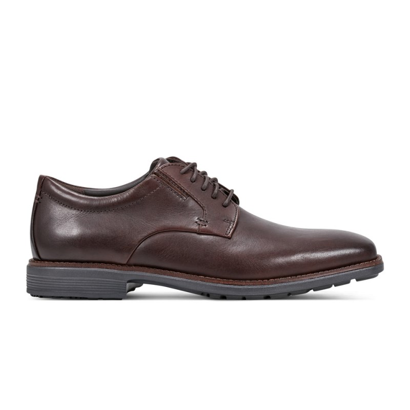 Rockport Total Motion Amalfi Plain Toe Men Dress Shoes Dark Brown Singapore | DC2-41664