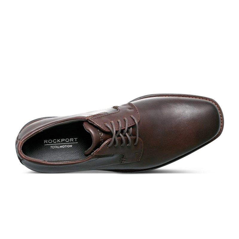 Rockport Total Motion Amalfi Plain Toe Men Dress Shoes Dark Brown Singapore | DC2-41664