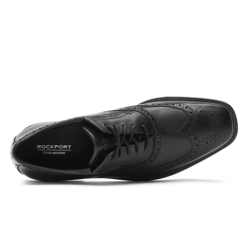 Rockport Total Motion Amalfi Wingtip Men Dress Shoes Black Singapore | UE2-22252