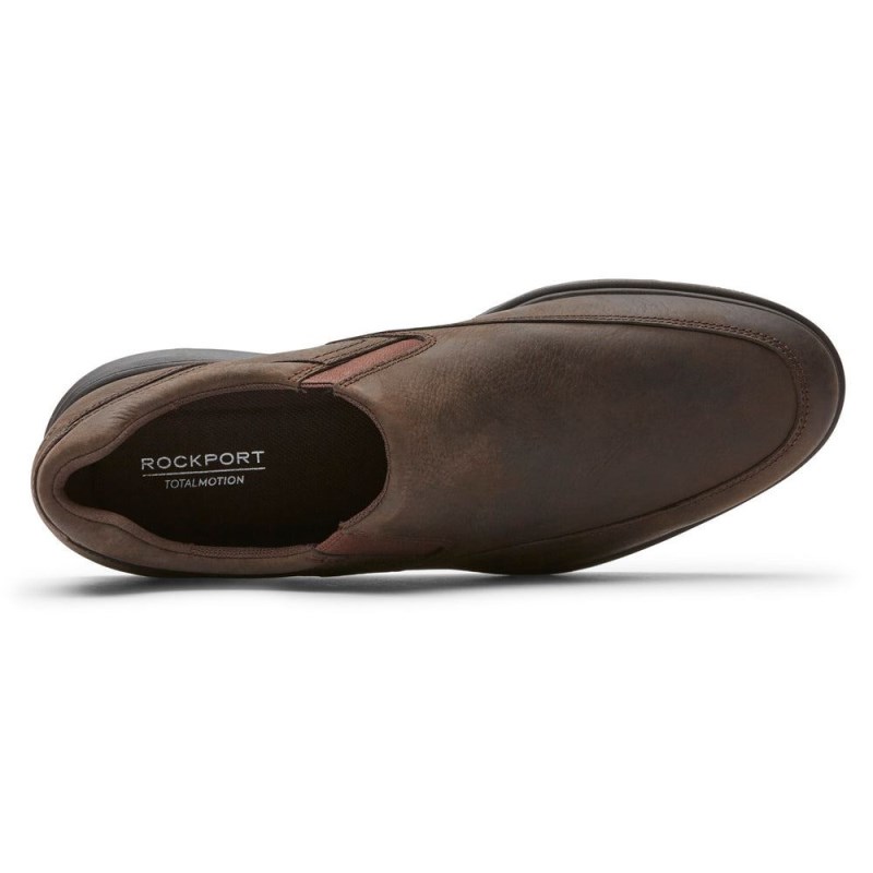 Rockport Total Motion City Slip-On Waterproof Men Loafers Dark Brown Singapore | VM1-27812