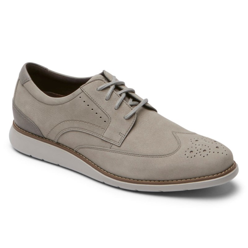 Rockport Total Motion Craft Wing Tip Men Walking Shoes Grey Singapore | BT7-98569