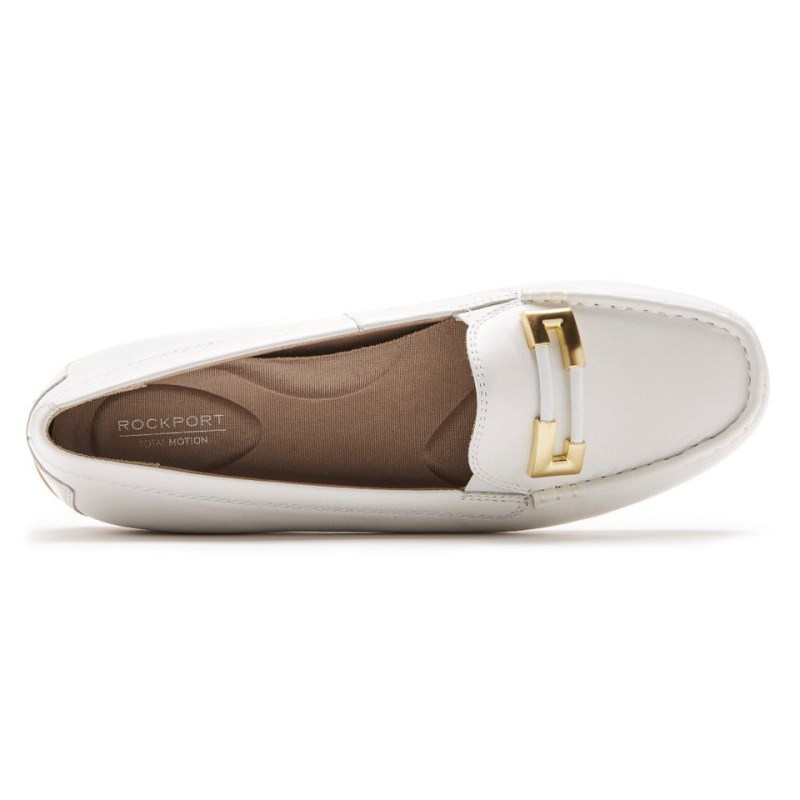 Rockport Total Motion Driver Ornament Women Loafers White Singapore | QL4-17181