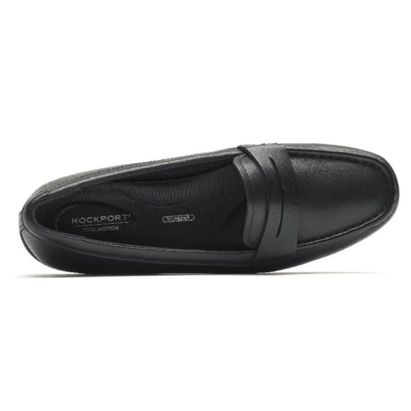 Rockport Total Motion Driver Penny Women Loafers Black Singapore | IL6-35943